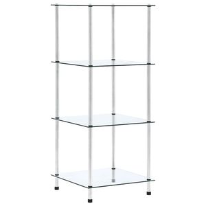 vidaXL Raft cu 4 niveluri transparent, 40x40x100 cm, sticlă securizată