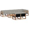 vidaXL Set de canapele de exterior 9 pcs Gri natural și deschis