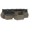 vidaXL Set canapele de grădină, 7 piese, cu perne, gri, poliratan