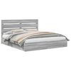 vidaXL Pat cu storage cu sertar Gri Sonoma 200 x 200 cm Lemn prelucrat