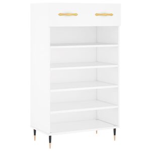 vidaXL Pantofar, alb, 60x35x105 cm, lemn compozit
