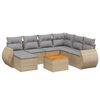 vidaXL Set canapele de grădină, 8 piese, cu perne, bej, poliratan