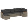 vidaXL Set canapele de grădină, 7 piese, cu perne, gri, poliratan
