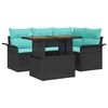 vidaXL Set de canapele pentru grădină 5 buc. Negru Rattan poli
