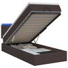 vidaXL Pat Ottoman cu Saltea și LED Maro &icirc;nchis 90 x 200 cm Țesătură