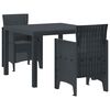 vidaXL Set de masă pentru grădină 3 pcs Antracit Polipropilenă
