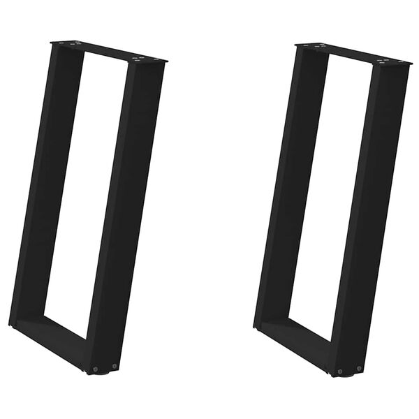 vidaXL Picioare de masă &icirc;n formă de U, 2 buc., negru, 50x(72-73) cm, oțel