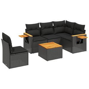 vidaXL Patio Sofa Set 6-Locuri Black