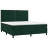 vidaXL Pat box spring cu saltea, verde &icirc;nchis, 180x200 cm, catifea