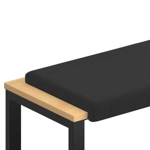 vidaXL Perna pentru bancă Catifea Texturată Negru Ad&acirc;ncime 35 cm