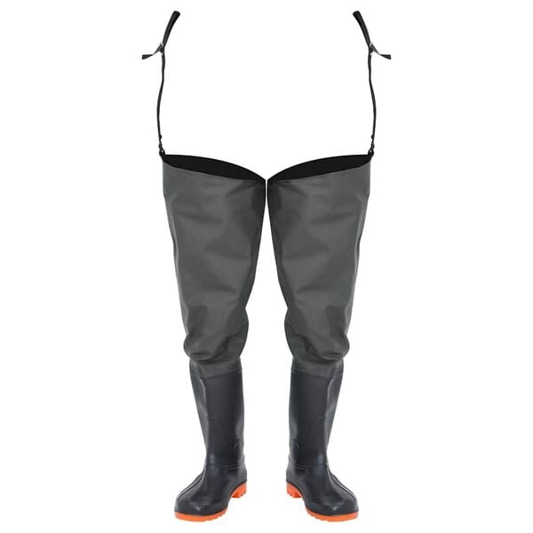 vidaXL Cizme lungi pescărești, verde &icirc;nchis, mărimea 46