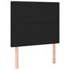 vidaXL Pat box spring cu saltea, negru, 100x200 cm, piele ecologică
