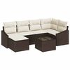 vidaXL Set de canapea cu pernă 7 pcs Maro poliratan