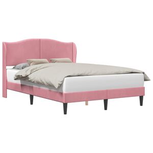 vidaXL Cadru de pat cu headboard Roz 140 x 200 cm Catifea