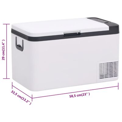 vidaXL Ladă frigorifică cu mâner și adaptor, alb-negru, 18 L, PP și PE