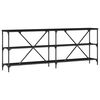 vidaXL Masă de consolă Stejar Negru 200 x 30 x 75 cm Lemn compozit