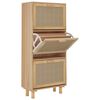 vidaXL Pantofar, maro, 52x25x115 cm, lemn prelucrat și ratan natural