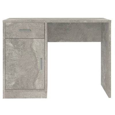 vidaXL Birou cu sertar și dulap, gri beton 100x40x73 cm lemn prelucrat