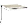 vidaXL Copertină retractabilă manual cu LED, crem, 300x250 cm