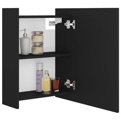 vidaXL Dulap de baie cu oglindă, negru, 62,5 x 20,5 x 64 cm, PAL