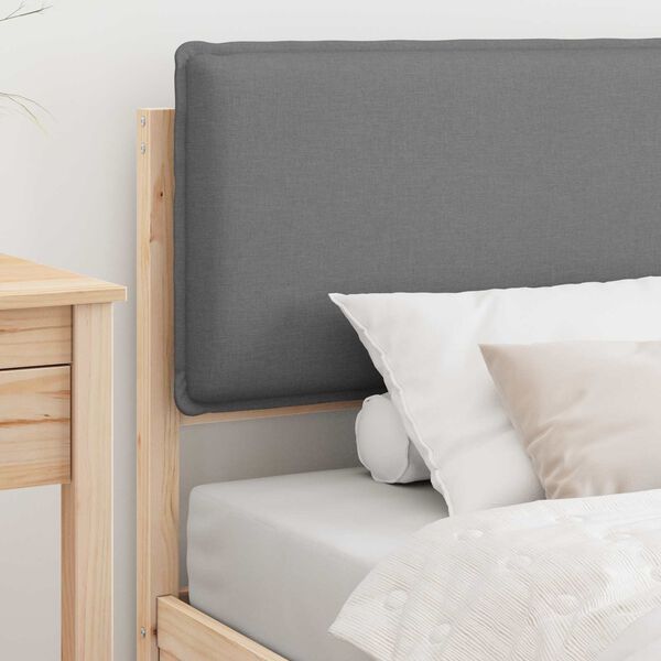 vidaXL Cadru de pat cu tăblie tapițată Gri deschis 90 x 190 cm