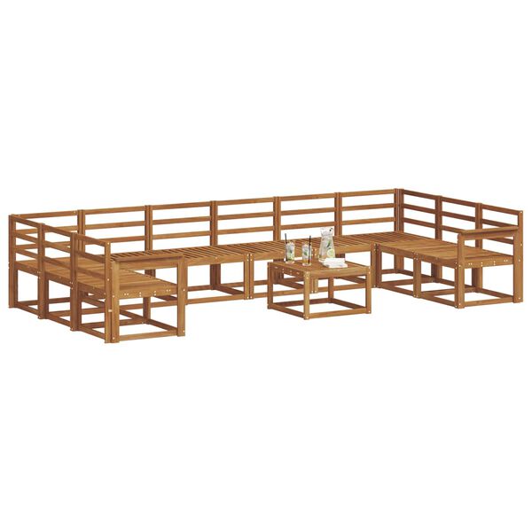 vidaXL Set de canapele de exterior 11 pcs natural Lemn Solid de Acacia