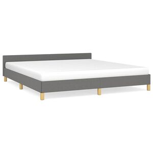 vidaXL Cadru de pat fără saltea, gri &icirc;nchis, 160x200 cm, textil