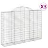 vidaXL Coșuri gabion arcuite 3 buc, 200x30x140/160cm, fier galvanizat