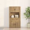 vidaXL Highboard stejar artizanal 80 x 33 x 150 cm Lemn compozit