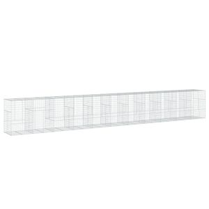 vidaXL Coș gabion cu capac, 1100x100x150 cm, fier galvanizat