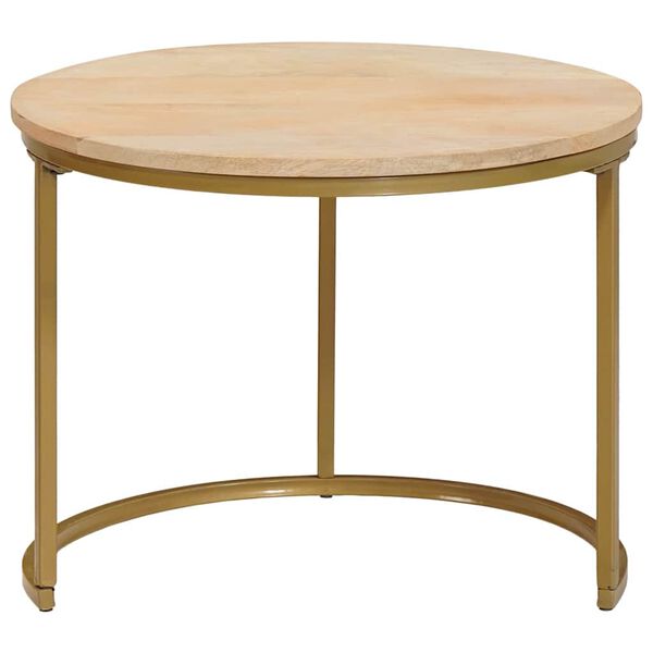 vidaXL Mese de Cafea Nesting 2 pcs Maro Lemn masiv de mango și oțel