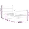 vidaXL Cadru de pat metalic cu tăblie de cap/picioare, alb, 90x200 cm