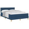 vidaXL Pat boxspring cu saltea albastru 140 x 190 cm țesătură