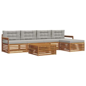 vidaXL Set de canapele de exterior 6 pcs Gri natural și deschis