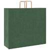 vidaXL Pungi de h&acirc;rtie 50 buc cu m&acirc;nere verde 54x15x49 cm