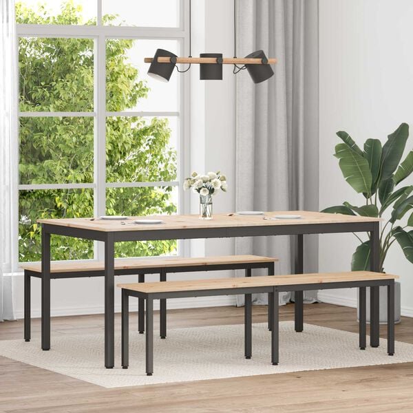 vidaXL Masă de dining natural 180 x 90 x 75 cm Lemn de pin masiv