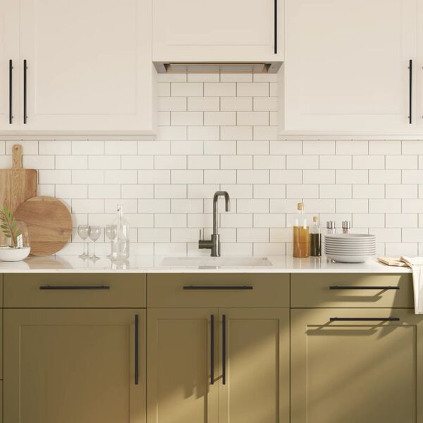 vidaXL Mânere de dulap, 20 buc., negru, 224 mm, oțel inoxidabil