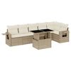 vidaXL Set canapele de grădină, 7 piese, cu perne, bej, poliratan