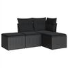 vidaXL Set mobilier de grădină cu perne, 4 piese, negru, poliratan