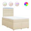 vidaXL Pat box spring cu saltea, crem, 120x200 cm, textil
