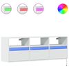 vidaXL Comodă TV de perete cu lumini LED, alb, 130x31x45 cm