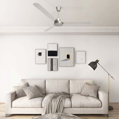 vidaXL Ventilator de tavan, argintiu, 142 cm