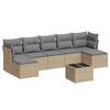 vidaXL Set canapele de grădină, 8 piese, cu perne, bej, poliratan