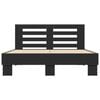 vidaXL Cadru de pat, negru, 135x190 cm, lemn prelucrat și metal