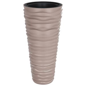 vidaXL Jardinieră cu interior detașabil, mocha, 18/45 L, PP canelat