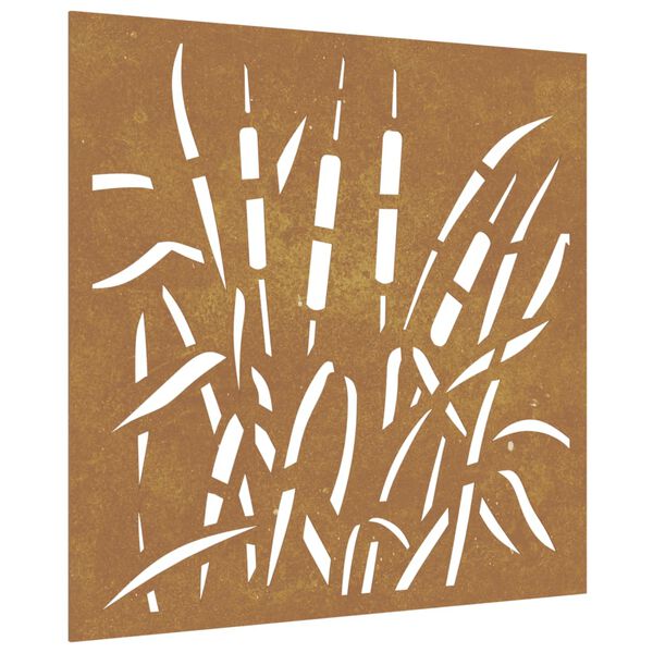 vidaXL Decor perete de grădină 55x55 cm, design iarba , oțel Corten
