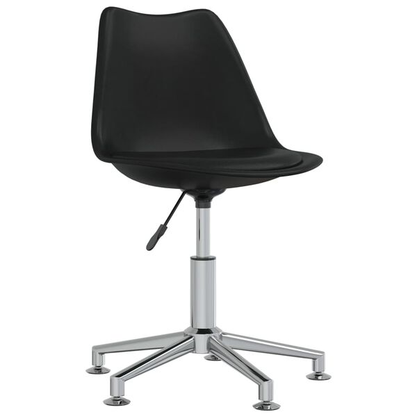 vidaXL Scaune de bucătărie pivotante, 4 buc., negru, piele ecologică