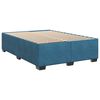 vidaXL Pat box spring cu saltea, albastru, 140x190 cm, catifea