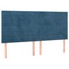 vidaXL Pat box spring cu saltea, albastru &icirc;nchis, 160x200 cm, catifea
