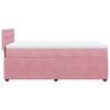 vidaXL Pat box spring cu saltea, roz, 80x200 cm, catifea